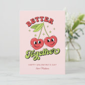 かわいいさくらんぼハート友達より良く一緒に 招待状 (スタンド正面)