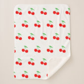 かわいいさくらんぼパタン赤と白 | プレゼント シェルパブランケット (正面)