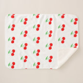 かわいいさくらんぼパタン赤と白 | プレゼント シェルパブランケット (正面(横))