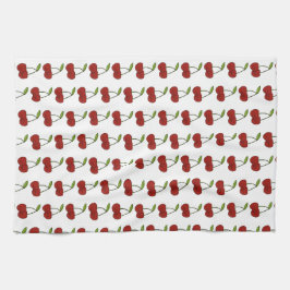 かわいいさくらんぼラブ キッチンタオル