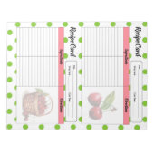 かわいいさくらんぼレシピカード ノートパッド (正面)