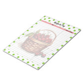 かわいいさくらんぼレシピメモ帳 ノートパッド (アングル)