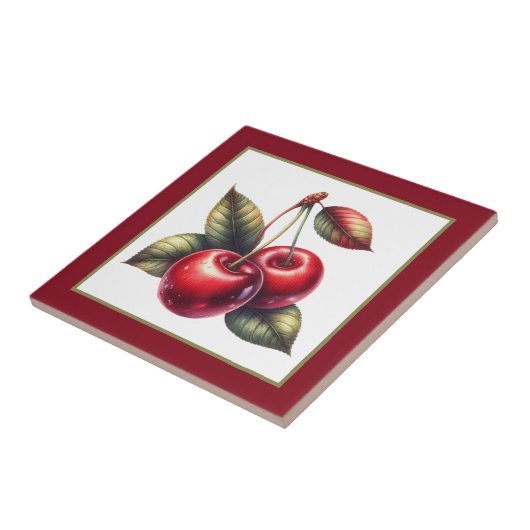 かわいいさくらんぼ愛好家のキッチン タイル (側面)