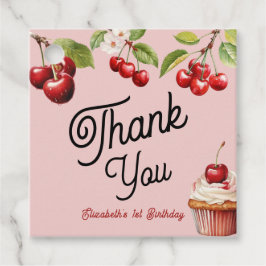 かわいいさくらんぼ第1位ガーリー誕生日ピンク フェイバータグ