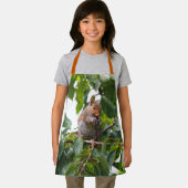 かわいいさくらんぼ選び東灰色リス エプロン (インサイチュ)