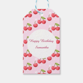 かわいいさくらんぼ1歳の誕生日パーティー ギフトタグ