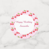 かわいいさくらんぼ1歳の誕生日パーティー コンフェッティ (スモール正面)