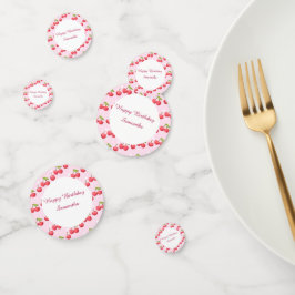 かわいいさくらんぼ1歳の誕生日パーティー コンフェッティ