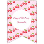 かわいいさくらんぼ1歳の誕生日パーティー バンティングフラッグ (第1の旗)