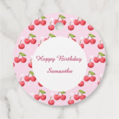 かわいいさくらんぼ1歳の誕生日パーティー フェイバータグ (裏面)