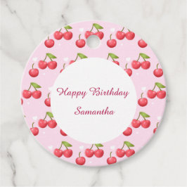 かわいいさくらんぼ1歳の誕生日パーティー フェイバータグ