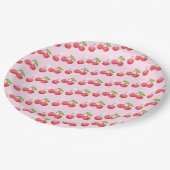 かわいいさくらんぼ1歳の誕生日パーティー ペーパープレート (アングル)