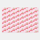 かわいいさくらんぼ1歳の誕生日パーティー ラッピングペーパーシート (正面2)