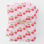 かわいいさくらんぼ1歳の誕生日パーティー ラッピングペーパーシート (インサイチュ)