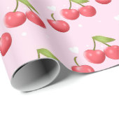 かわいいさくらんぼ1歳の誕生日パーティー ラッピングペーパー (ロールコーナー)