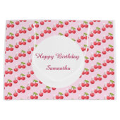 かわいいさくらんぼ1歳の誕生日パーティー ラージペーパーバッグ (正面)