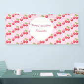 かわいいさくらんぼ1歳の誕生日パーティー 横断幕 (トレードショー)