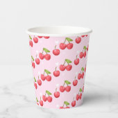 かわいいさくらんぼ1歳の誕生日パーティー 紙コップ (裏面)