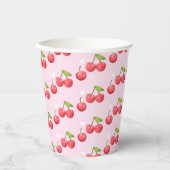 かわいいさくらんぼ1歳の誕生日パーティー 紙コップ (正面)