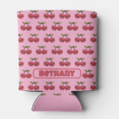 かわいいさくらんぼ – かわいい笑顔フルーツ名前をカスタムする 缶クーラー (裏面)