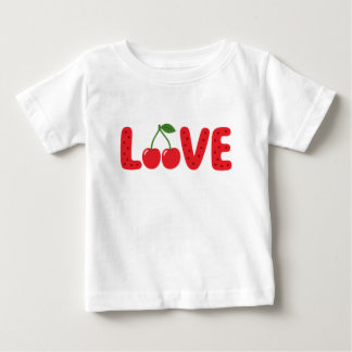 かわいいさくらんぼLOVE子供Tシャツ ベビーTシャツ