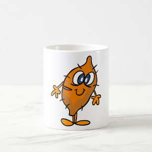 かわいいさつまいもキャラクター ハッピー ヤム キュート コーヒーマグカップ