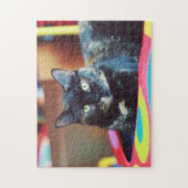 かわいいさばへび猫の子猫の肖像画 ジグソーパズル (縦)