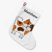 かわいいさらさの子猫猫の漫画 ラージクリスマスストッキング (正面 (吊り時))