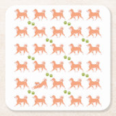 かわいいしばいぬがいっぱい スクエアペーパーコースター (正面)