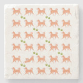 かわいいしばいぬがいっぱい ストーンコースター (正面)