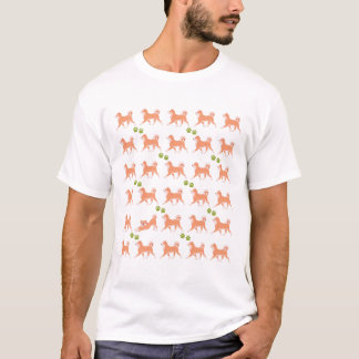 かわいいしばいぬがいっぱい Tシャツ