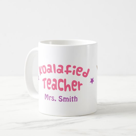 かわいいしゃれのユーモアのコアラの先生 コーヒーマグカップ (正面左)