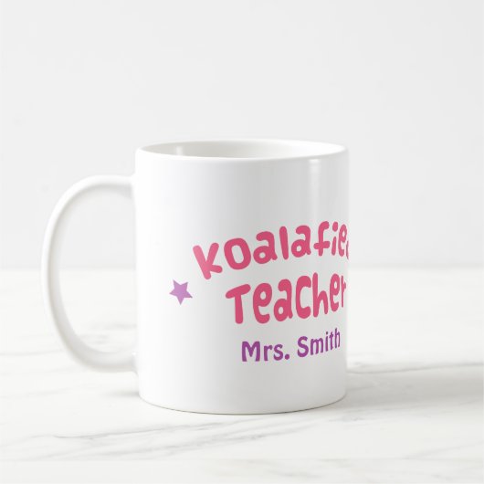 かわいいしゃれのユーモアのコアラの先生 コーヒーマグカップ (左)