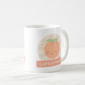 かわいいしゃれの生命はモモの食糧ユーモアのマグです コーヒーマグカップ (正面右)