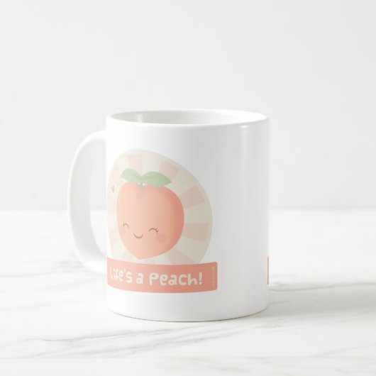 かわいいしゃれの生命はモモの食糧ユーモアのマグです コーヒーマグカップ (正面左)