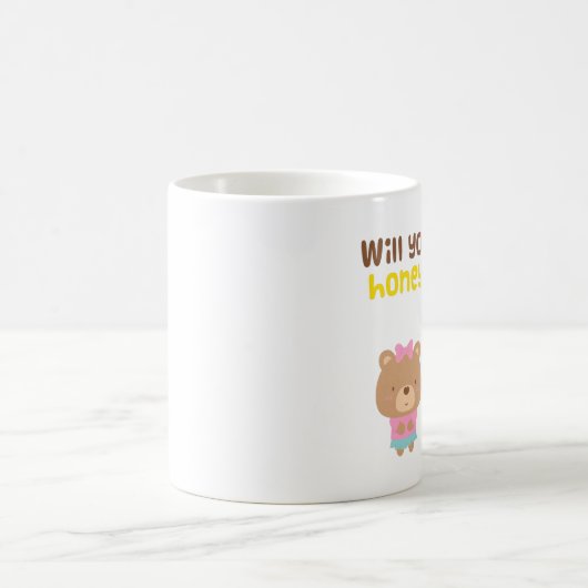 かわいいしゃれ愛告白は私の蜂蜜くまです コーヒーマグカップ (中央)