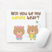 かわいいしゃれ愛告白は私の蜂蜜くまです マウスパッド (マウス)