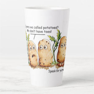 かわいいじゃがいもおもしろいつま先ポテトプン カフェラテマグ