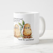 かわいいじゃがいもおもしろいつま先ポテトプン  ジャンボコーヒーマグカップ (正面右)