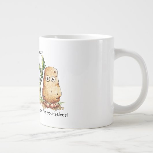 かわいいじゃがいもおもしろいつま先ポテトプン ジャンボコーヒーマグカップ (右)