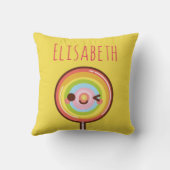 かわいいすごいかわいいレインボー棒つきキャンデーモノグラム クッション (裏面)