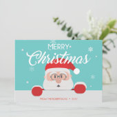 かわいいすごいサンタクロース顔クリスマスカード シーズンカード (スタンド正面)