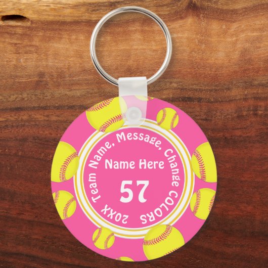かわいいすごいソフトボールのチームのギフト安パーソナライズされた, キーホルダー (正面)
