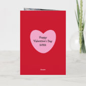 かわいいすごいバレンタインデーの白い子犬の赤 カード (裏面)