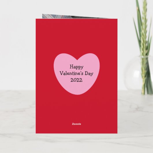 かわいいすごいバレンタインデーの白い子犬の赤 カード (裏面)