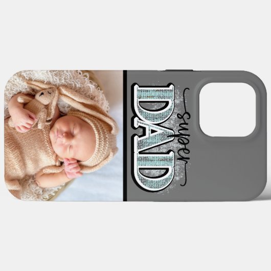かわいいすごいパパ父の日ニューファーザーベビー写真 Case-Mate iPhoneケース (裏面 (横))