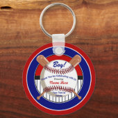 かわいいすごいパーソナライズされた野球の赤ちゃんシャワー特典 キーホルダー (正面)