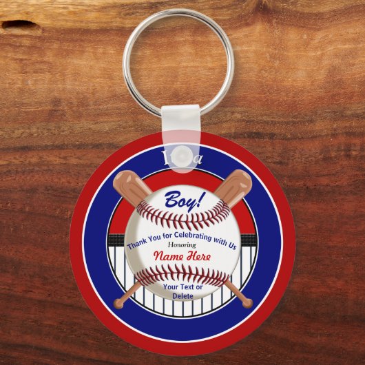 かわいいすごいパーソナライズされた野球の赤ちゃんシャワー特典 キーホルダー (正面)