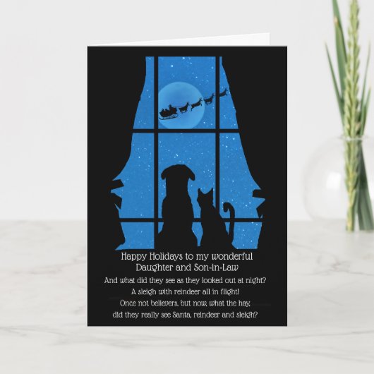 かわいいすごい娘と息子インローホリデーカード カード (正面)