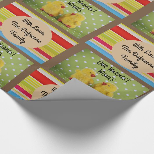 かわいいすごい春/イースタパーソナライズされたー ラッピングペーパー (角)